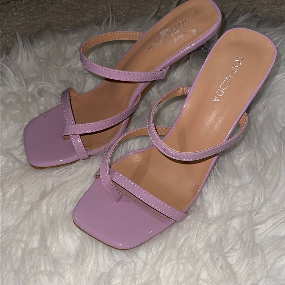 TOP Moda Women's Lavender Strappy Heels Size 7